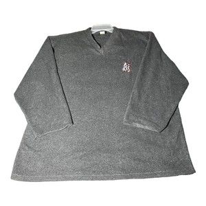 Vintage 2001 NBA All Star Game Gray Fleece V-neck Sweater Embroidery Men Size XL